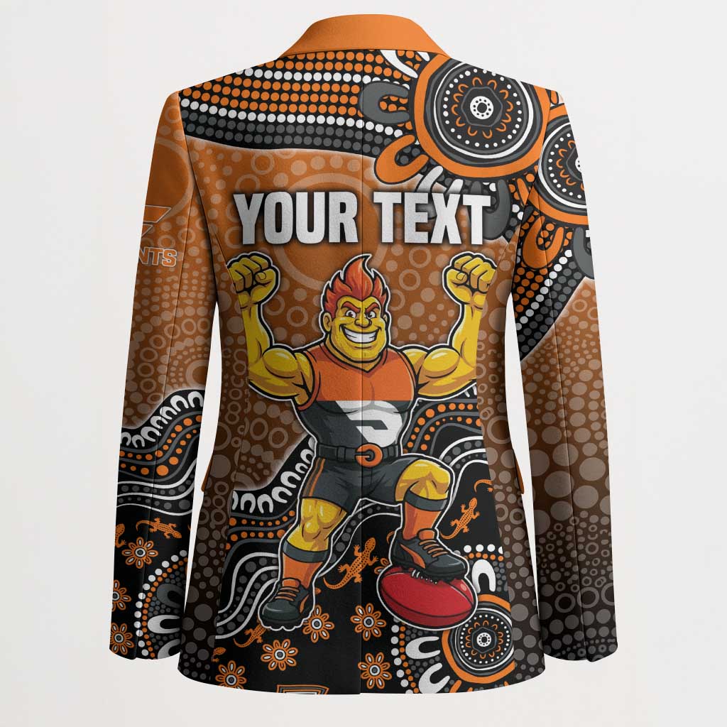 Personalized Giants Football Mascot Blazer Aboriginal Dot Art Style Vibrant Indigenous Pattern Design