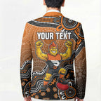 Personalized Giants Football Mascot Blazer Aboriginal Dot Art Style Vibrant Indigenous Pattern Design