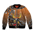 Personalized Giants Football Mascot Bomber Jacket Aboriginal Dot Art Style Vibrant Indigenous Pattern Design