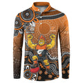 Personalized Giants Football Mascot Button Sweatshirt Aboriginal Dot Art Style Vibrant Indigenous Pattern Design