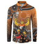 Personalized Giants Football Mascot Button Sweatshirt Aboriginal Dot Art Style Vibrant Indigenous Pattern Design