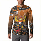 Personalized Giants Football Mascot Button Sweatshirt Aboriginal Dot Art Style Vibrant Indigenous Pattern Design