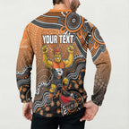 Personalized Giants Football Mascot Button Sweatshirt Aboriginal Dot Art Style Vibrant Indigenous Pattern Design
