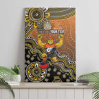 Personalized Giants Football Mascot Canvas Wall Art Aboriginal Dot Art Style Vibrant Indigenous Pattern Design