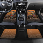 Personalized Giants Football Mascot Car Mats Aboriginal Dot Art Style Vibrant Indigenous Pattern Design