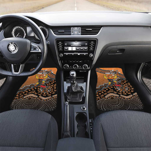 Personalized Giants Football Mascot Car Mats Aboriginal Dot Art Style Vibrant Indigenous Pattern Design