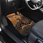 Personalized Giants Football Mascot Car Mats Aboriginal Dot Art Style Vibrant Indigenous Pattern Design