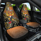 Personalized Giants Football Mascot Car Seat Cover Aboriginal Dot Art Style Vibrant Indigenous Pattern Design