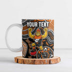 Personalized Giants Football Mascot Ceramic Mug Aboriginal Dot Art Style Vibrant Indigenous Pattern Design