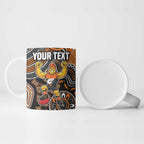 Personalized Giants Football Mascot Ceramic Mug Aboriginal Dot Art Style Vibrant Indigenous Pattern Design