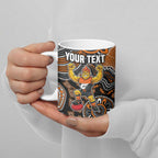 Personalized Giants Football Mascot Ceramic Mug Aboriginal Dot Art Style Vibrant Indigenous Pattern Design