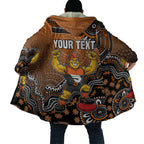 Personalized Giants Football Mascot Cloak Aboriginal Dot Art Style Vibrant Indigenous Pattern Design