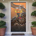 Personalized Giants Football Mascot Door Cover Aboriginal Dot Art Style Vibrant Indigenous Pattern Design