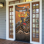Personalized Giants Football Mascot Door Cover Aboriginal Dot Art Style Vibrant Indigenous Pattern Design
