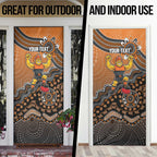 Personalized Giants Football Mascot Door Cover Aboriginal Dot Art Style Vibrant Indigenous Pattern Design