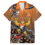 Personalized Giants Football Mascot Family Matching Tank Maxi Dress and Hawaiian Shirt Aboriginal Dot Art Style Vibrant Indigenous Pattern Design