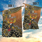 Personalized Giants Football Mascot Garden Flag Aboriginal Dot Art Style Vibrant Indigenous Pattern Design