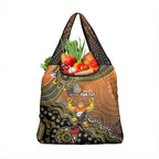 Personalized Giants Football Mascot Grocery Bag Aboriginal Dot Art Style Vibrant Indigenous Pattern Design
