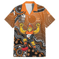 Personalized Giants Football Mascot Hawaiian Shirt Aboriginal Dot Art Style Vibrant Indigenous Pattern Design