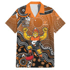 Personalized Giants Football Mascot Hawaiian Shirt Aboriginal Dot Art Style Vibrant Indigenous Pattern Design