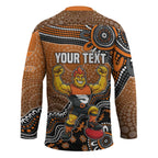 Personalized Giants Football Mascot Hockey Jersey Aboriginal Dot Art Style Vibrant Indigenous Pattern Design