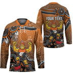 Personalized Giants Football Mascot Hockey Jersey Aboriginal Dot Art Style Vibrant Indigenous Pattern Design