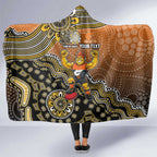 Personalized Giants Football Mascot Hooded Blanket Aboriginal Dot Art Style Vibrant Indigenous Pattern Design