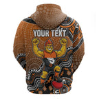 Personalized Giants Football Mascot Hoodie Aboriginal Dot Art Style Vibrant Indigenous Pattern Design