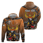 Personalized Giants Football Mascot Hoodie Aboriginal Dot Art Style Vibrant Indigenous Pattern Design
