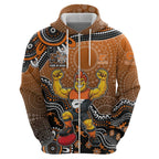 Personalized Giants Football Mascot Hoodie Aboriginal Dot Art Style Vibrant Indigenous Pattern Design