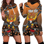 Personalized Giants Football Mascot Hoodie Dress Aboriginal Dot Art Style Vibrant Indigenous Pattern Design