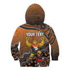 Personalized Giants Football Mascot Kid Hoodie Aboriginal Dot Art Style Vibrant Indigenous Pattern Design