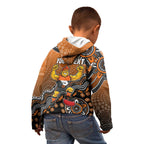 Personalized Giants Football Mascot Kid Hoodie Aboriginal Dot Art Style Vibrant Indigenous Pattern Design