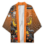 Personalized Giants Football Mascot Kimono Aboriginal Dot Art Style Vibrant Indigenous Pattern Design