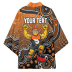 Personalized Giants Football Mascot Kimono Aboriginal Dot Art Style Vibrant Indigenous Pattern Design