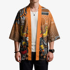 Personalized Giants Football Mascot Kimono Aboriginal Dot Art Style Vibrant Indigenous Pattern Design