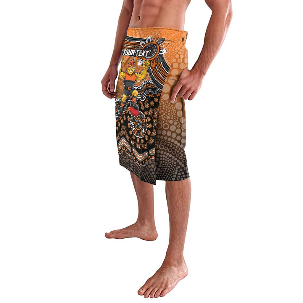 Personalized Giants Football Mascot Lavalava Aboriginal Dot Art Style Vibrant Indigenous Pattern Design
