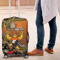 Personalized Giants Football Mascot Luggage Cover Aboriginal Dot Art Style Vibrant Indigenous Pattern Design