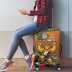 Personalized Giants Football Mascot Luggage Cover Aboriginal Dot Art Style Vibrant Indigenous Pattern Design