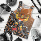 Personalized Giants Football Mascot Men Tank Top Aboriginal Dot Art Style Vibrant Indigenous Pattern Design