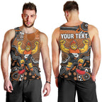 Personalized Giants Football Mascot Men Tank Top Aboriginal Dot Art Style Vibrant Indigenous Pattern Design