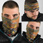 Personalized Giants Football Mascot Neck Gaiter Aboriginal Dot Art Style Vibrant Indigenous Pattern Design