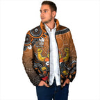 Personalized Giants Football Mascot Padded Jacket Aboriginal Dot Art Style Vibrant Indigenous Pattern Design
