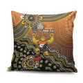Personalized Giants Football Mascot Pillow Cover Aboriginal Dot Art Style Vibrant Indigenous Pattern Design