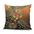 Personalized Giants Football Mascot Pillow Cover Aboriginal Dot Art Style Vibrant Indigenous Pattern Design