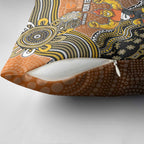 Personalized Giants Football Mascot Pillow Cover Aboriginal Dot Art Style Vibrant Indigenous Pattern Design