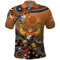 Personalized Giants Football Mascot Polo Shirt Aboriginal Dot Art Style Vibrant Indigenous Pattern Design