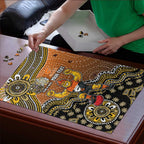 Personalized Giants Football Mascot Puzzle Aboriginal Dot Art Style Vibrant Indigenous Pattern Design