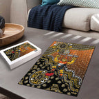 Personalized Giants Football Mascot Puzzle Aboriginal Dot Art Style Vibrant Indigenous Pattern Design