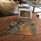 Personalized Giants Football Mascot Puzzle Aboriginal Dot Art Style Vibrant Indigenous Pattern Design